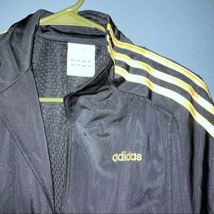 Vintage Adidas track suit, black/yellow
